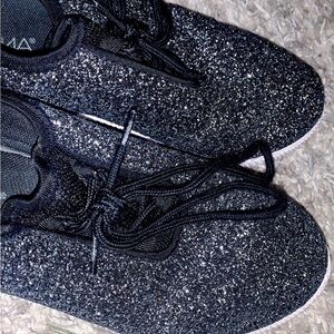 Black glitter sneakers